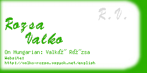 rozsa valko business card